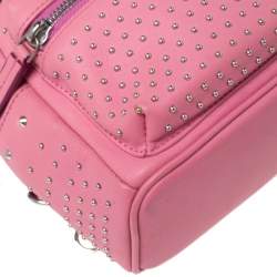 Pre Owned MCM Pink Leather X Mini Studded Stark-Bebe Boo Backpack