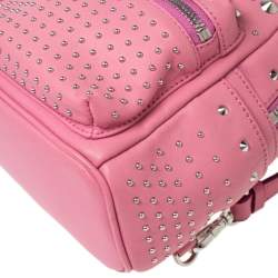 Pre Owned MCM Pink Leather X Mini Studded Stark-Bebe Boo Backpack