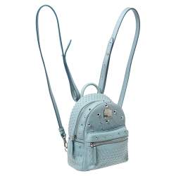 MCM Blue Leather X Mini Studded Strak-Bebe Boo Backpack