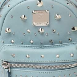 MCM Blue Leather X Mini Studded Strak-Bebe Boo Backpack