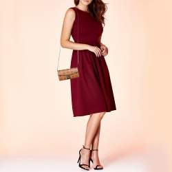 Pre Owned MCM Brown Visetos Canvas Patricia WOC Wallet