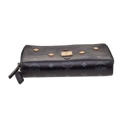 MCM Black Visetos Coated Canvas Organiser Wallet