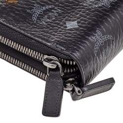 MCM Black Visetos Coated Canvas Organiser Wallet