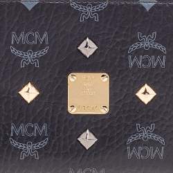 MCM Black Visetos Coated Canvas Organiser Wallet