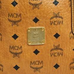Pre Owned MCM Cognac Visetos Coated Canvas Reversible Liz Shopper Tote