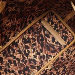 Pre Owned MCM Cognac Visetos Coated Canvas Reversible Liz Shopper Tote