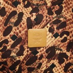 Pre Owned MCM Cognac Visetos Coated Canvas Reversible Liz Shopper Tote