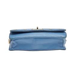Pre Owned MCM Blue Leather Shoulder Bag