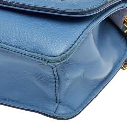 Pre Owned MCM Blue Leather Shoulder Bag