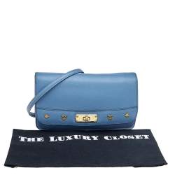 Pre Owned MCM Blue Leather Shoulder Bag