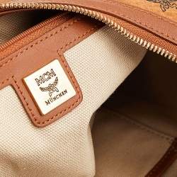 MCM Tan Leather And Coated Canvas Hobo