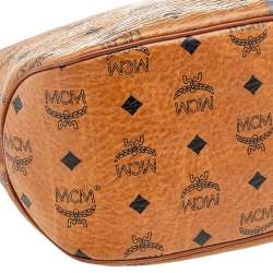 MCM Tan Leather And Coated Canvas Hobo