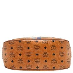 MCM Tan Leather And Coated Canvas Hobo