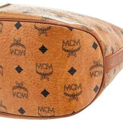 MCM Tan Leather And Coated Canvas Hobo