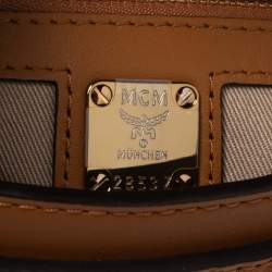Pre Owned MCM Cognac Visetos Coated Canvas Patricia Wallet on Chain