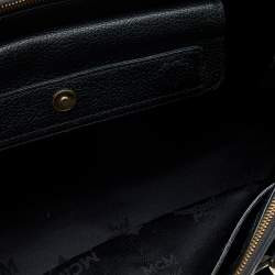 MCM Black Leather Double Zip Satchel