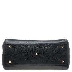 MCM Black Leather Double Zip Satchel