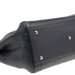 MCM Black Leather Double Zip Satchel