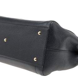 MCM Black Leather Double Zip Satchel