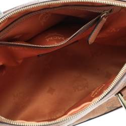 MCM Cognac Visetos Coated Canvas and Leather Heritage Satchel