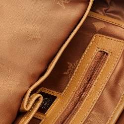 MCM Cognac Visetos Coated Canvas Small Studs Stark Backpack