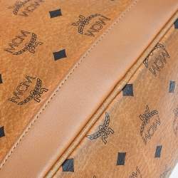 MCM Cognac Visetos Coated Canvas Small Studs Stark Backpack