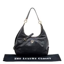 Pre Owned MCM Dark Grey/Black Leather Hobo