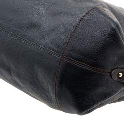 Pre Owned MCM Dark Grey/Black Leather Hobo