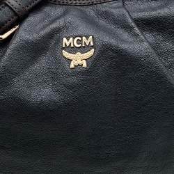 Pre Owned MCM Dark Grey/Black Leather Hobo