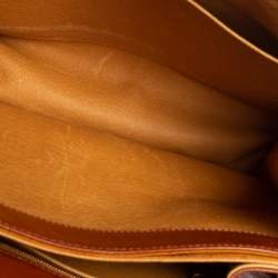 MCM Cognac Visetos Coated Canvas and Leather Heritage Top Handle Bag