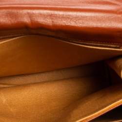 MCM Cognac Visetos Coated Canvas and Leather Heritage Top Handle Bag