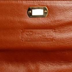 MCM Cognac Visetos Coated Canvas and Leather Heritage Top Handle Bag