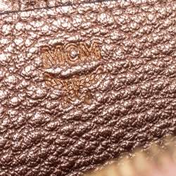 Pre Owned MCM Metallic Beige Leather XS Stark Studded Backpack