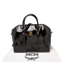 Pre Owned MCM Black Patent Leather Satchel
