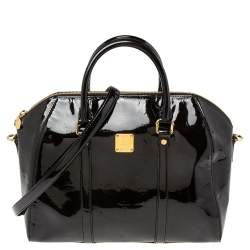 Pre Owned MCM Black Patent Leather Satchel