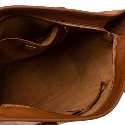MCM Cognac Visetos Coated Canvas and Leather Shopper Tote