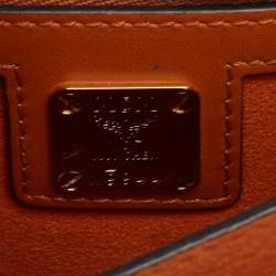 Pre Owned MCM Cognac Visetos Coated Canvas and Leather Patricia Crossbody Bag