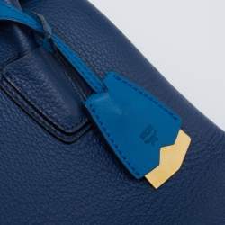 Pre Owned MCM Two Tone Blue Leather Mini Milla Tote