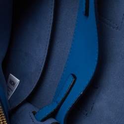 Pre Owned MCM Two Tone Blue Leather Mini Milla Tote