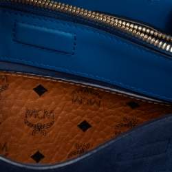 Pre Owned MCM Two Tone Blue Leather Mini Milla Tote