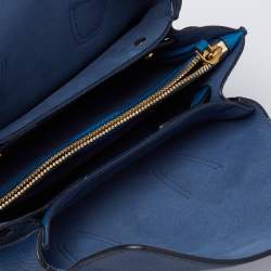 Pre Owned MCM Two Tone Blue Leather Mini Milla Tote