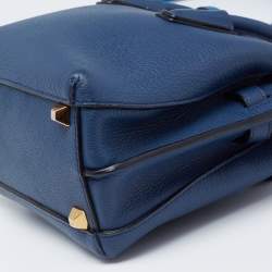 Pre Owned MCM Two Tone Blue Leather Mini Milla Tote