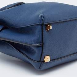 Pre Owned MCM Two Tone Blue Leather Mini Milla Tote