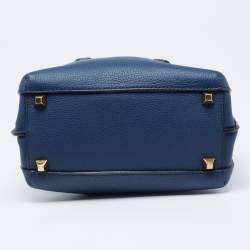 Pre Owned MCM Two Tone Blue Leather Mini Milla Tote