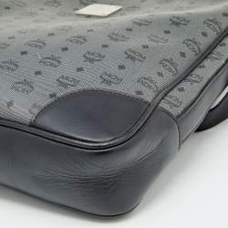 Pre Owned MCM Black/Grey Coated Canvas and Leather Crossbody Bag