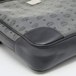 Pre Owned MCM Black/Grey Coated Canvas and Leather Crossbody Bag
