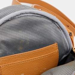 MCM Tan Coated Canvas And Leather Studded Stark Backpack
