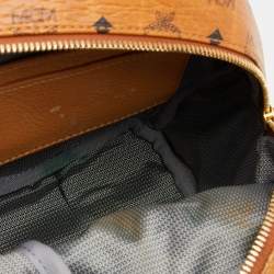 MCM Tan Coated Canvas And Leather Studded Stark Backpack