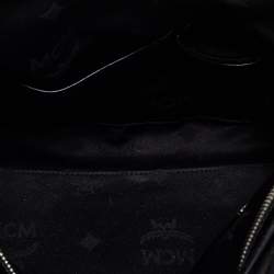 Pre Owned MCM Black Patent Leather Studded Fringe Satchel