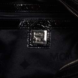 Pre Owned MCM Black Patent Leather Studded Fringe Satchel